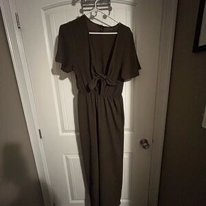 Elegant Olive Green Jumpsuit